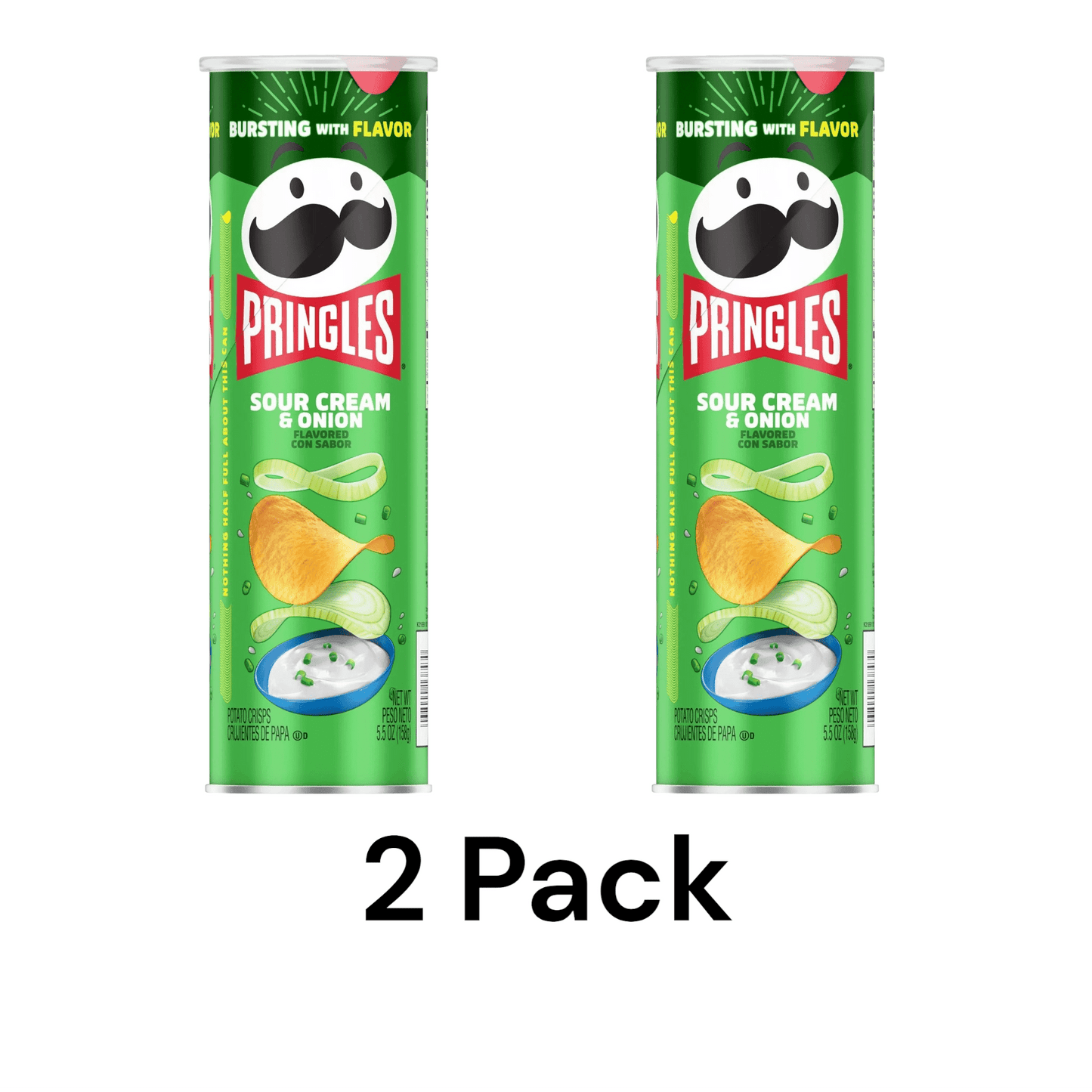 Pringles (2 pack) Pringles Sour Cream and Onion Potato Crisps Chips Snack Chips product image