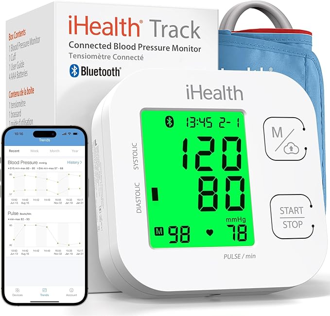 Track Smart Upper Arm Blood Pressure Monitor for Adults