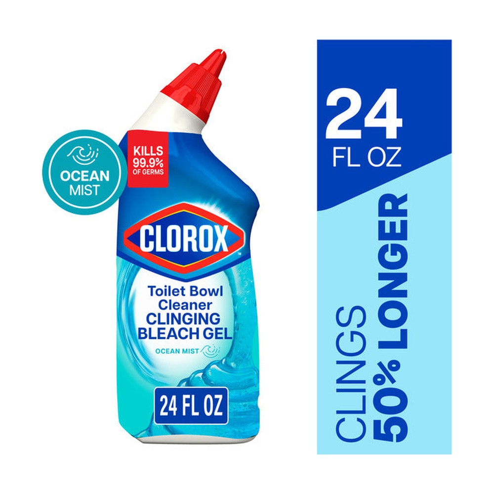 Clorox Toilet Bowl Cleaner, Clinging Bleach Gel, Ocean Mist
