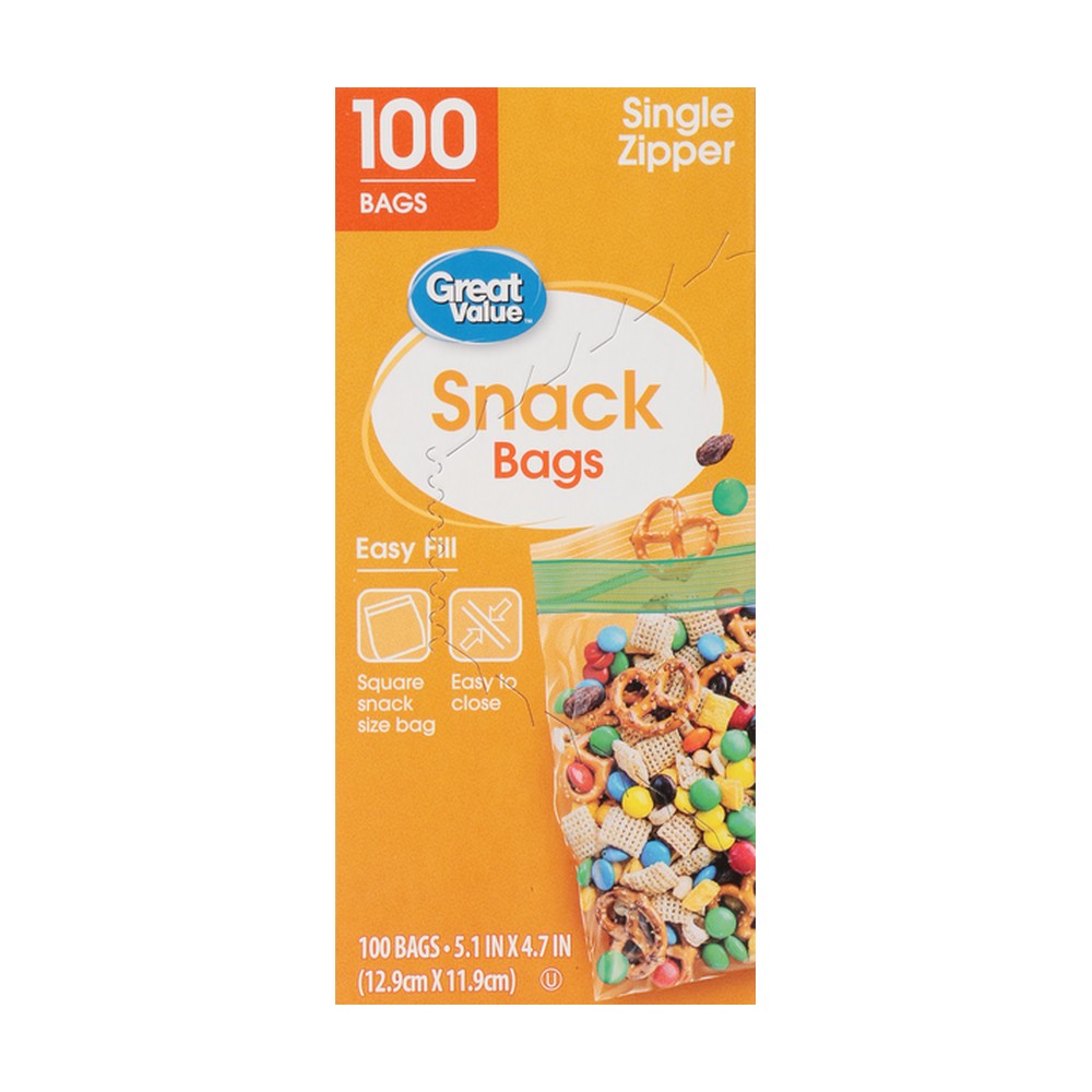 Great Value Quart Double Zipper Storage Bags 25 Bags