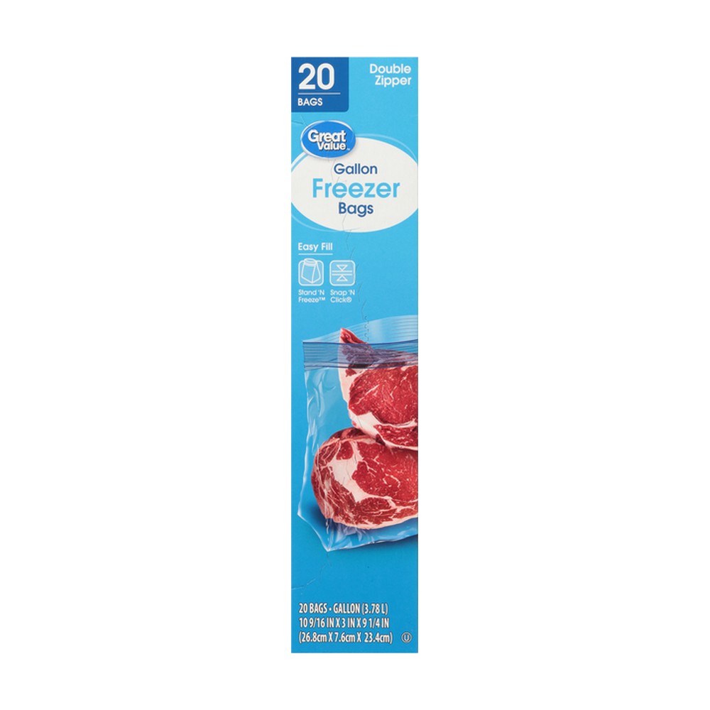 Great Value Quart Storage Slider Zipper Bags