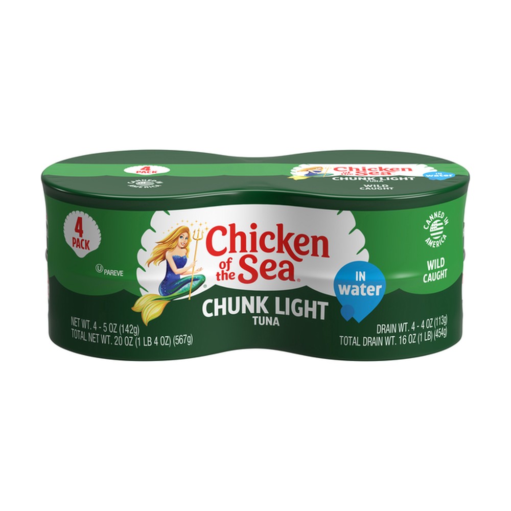 Chicken of the Sea Chunk Light Tuna In Water 4 - 5 oz Cans
