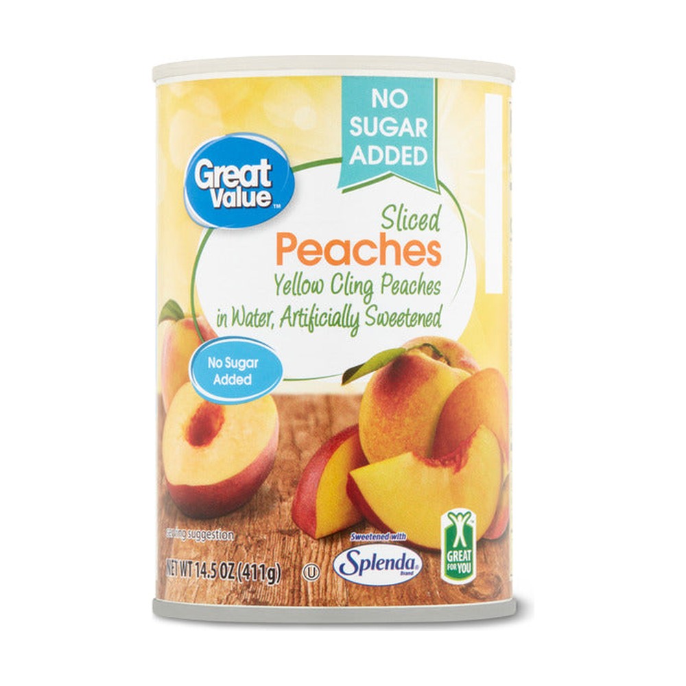 Great Value No Sugar Added Yellow Cling Sliced Peaches Packed In Water