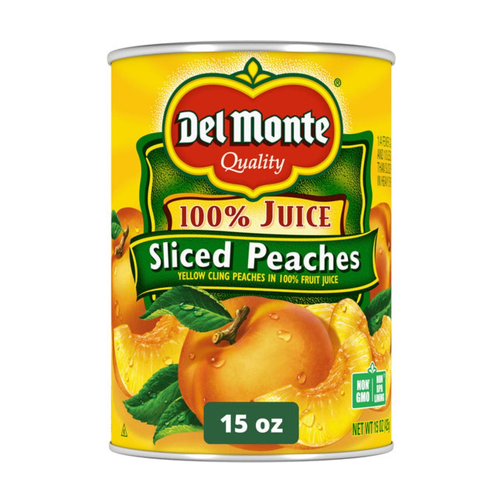 Del Monte Yellow Cling Sliced Peaches in 100% Juice, Canned Fruit