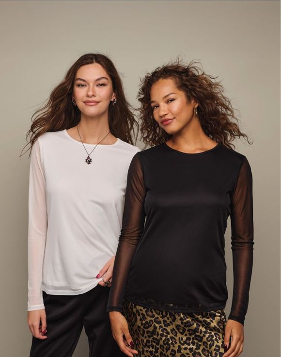 2-Pack Sheer-Sleeve Top image