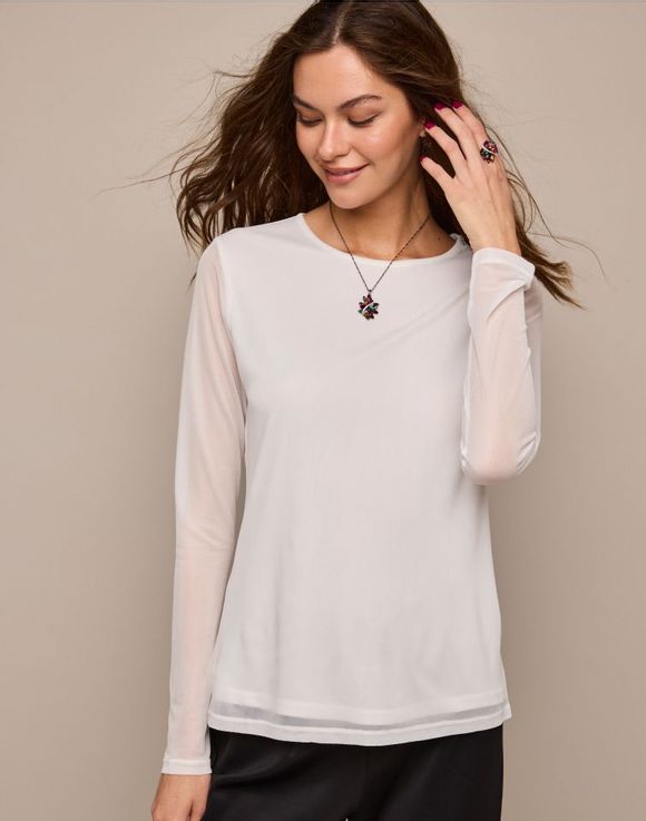 2-Pack Sheer-Sleeve Top image