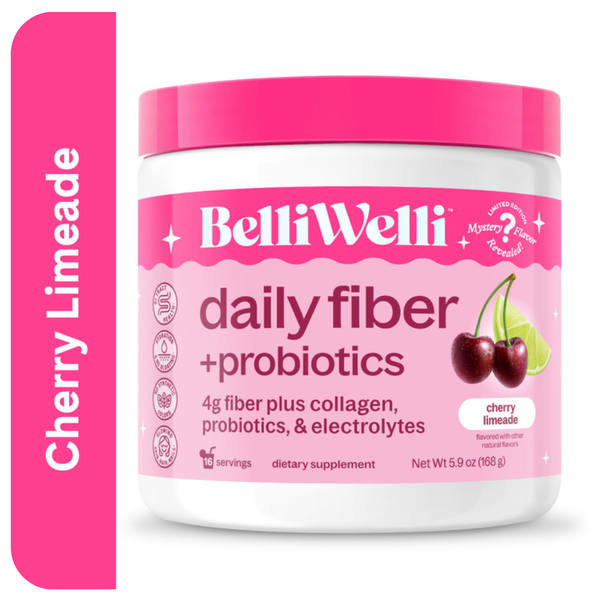 BelliWelli Cherry Limeade Daily Fiber + Probiotics, Supplement Powder - Image 1