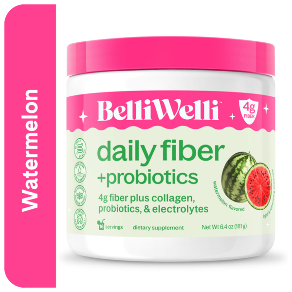 BelliWelli Watermelon Daily Fiber + Probiotics, Dietary Supplement - Image 1