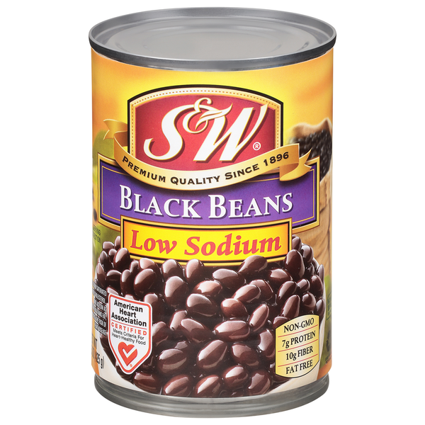 S&W Black Beans, Low Sodium - Image 1