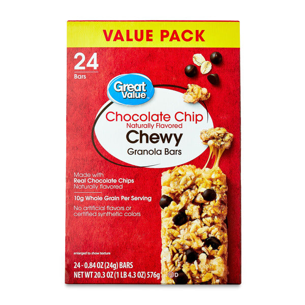 Great Value Chocolate Chip Chewy Granola Bars - Image 1