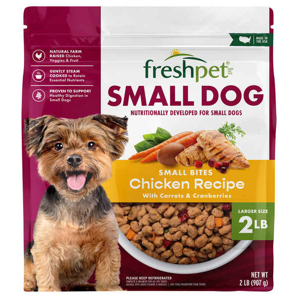 Freshpet Fresh Dog Food, Small Dog Bite Size Grain Free Chicken Recipe - Image 1