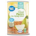 Great Value No Sugar Added Sliced Pears In Water Sweetened With Splenda - Image 1