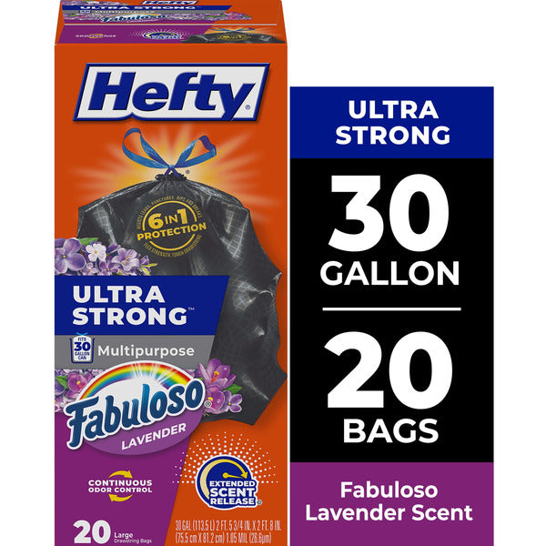 Hefty 30 Gallon Multipurpose Fabuloso Lavender Large Drawstring Bags - Image 1