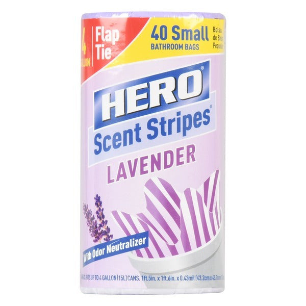 Hero Small Bathroom Trash Bags, Lavender Scent - Image 1