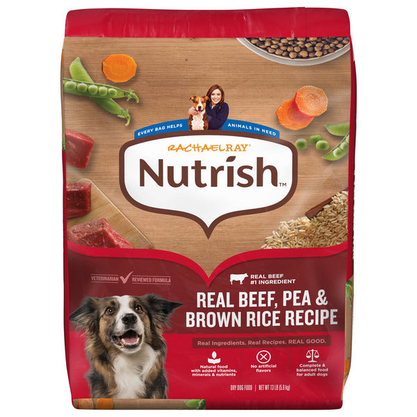 Rachael Ray Nutrish Adult Dry Dog Food Real Beef, Pea & Brown Rice Recipe, 13 lb. Bag - Image 1
