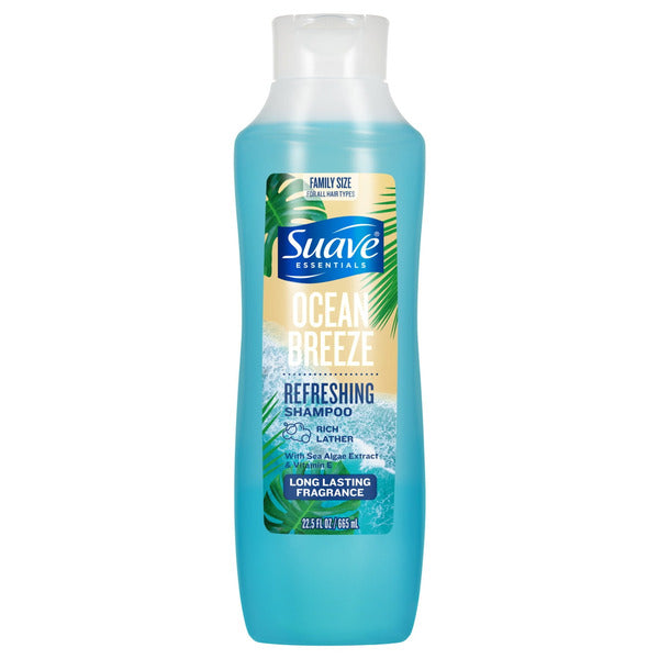 Suave Ocean Breeze Refreshing Shampoo with Sea Algae Extract & Vitamin E, Cleanses, Softens & Shines For All Hair Types, 22.5 FL OZ - Image 1