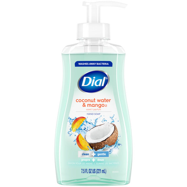 Dial Clean + Gentle Liquid Hand Soap, Coconut Water & Mango Gentle Hand Soap, 7.5 fl oz - Image 1