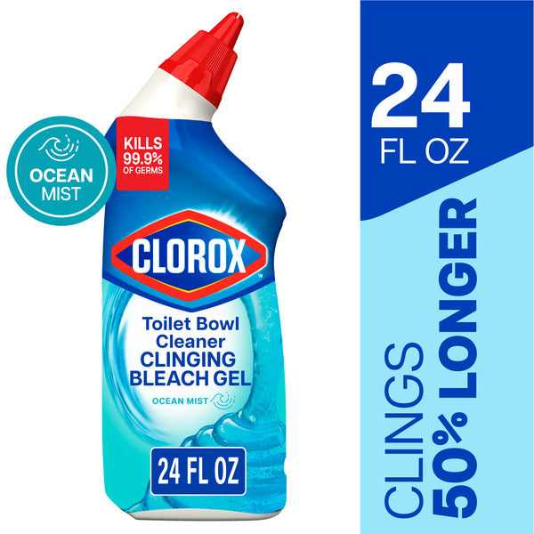 Clorox Toilet Bowl Cleaner, Clinging Bleach Gel, Ocean Mist - Image 1