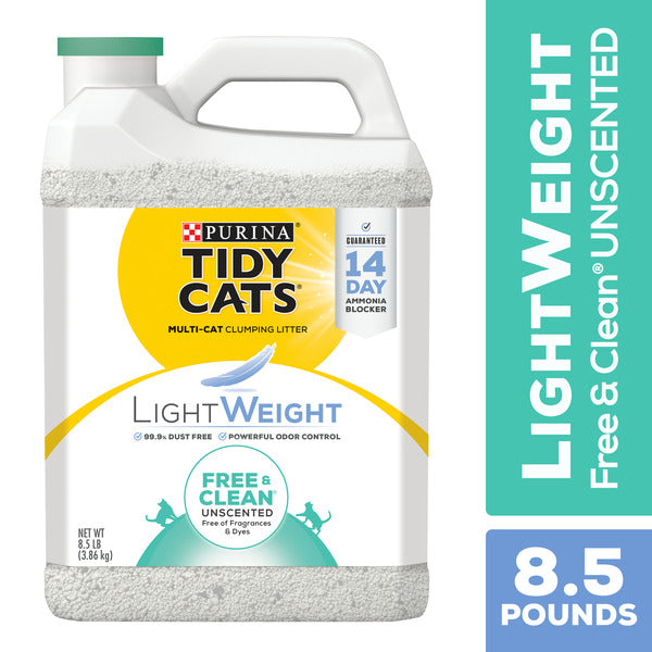Purina Tidy Cats Low Dust, Clumping Cat Litter, LightWeight Free & Clean Unscented, Multi Cat Litter - Image 1