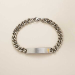 Men’s Stainless Steel Golden Faith Chain Bracelet