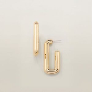 Sunlit Link Hoop Earrings