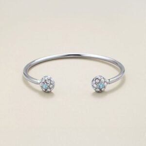 Forever Daisy Stainless Steel Aqua CZ Bracelet