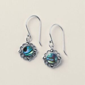 Sterling Silver Marcasite and Abalone Earrings