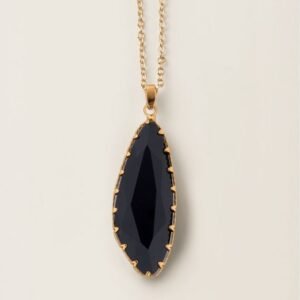 Midnight Leaf Pendant Necklace