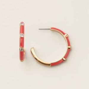 Sleek Enamel CZ Hoop Earrings