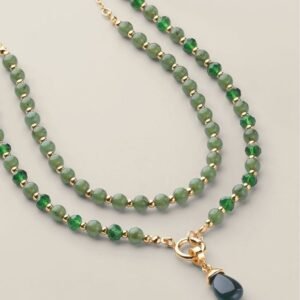 Verdant Luxe Beaded Layered Necklace