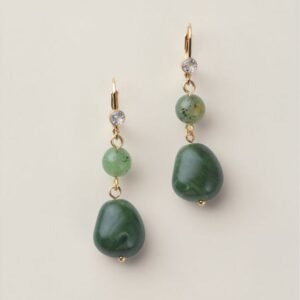 Verdant Luxe Beaded Drop Earrings