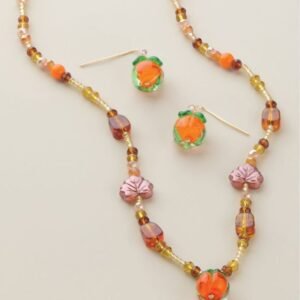 Pumpkin Patch Necklace and Earring Set